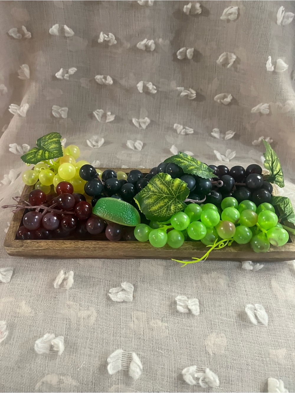 Decorative Artificial Grapes Tray - Mixed Green, Red & Purple